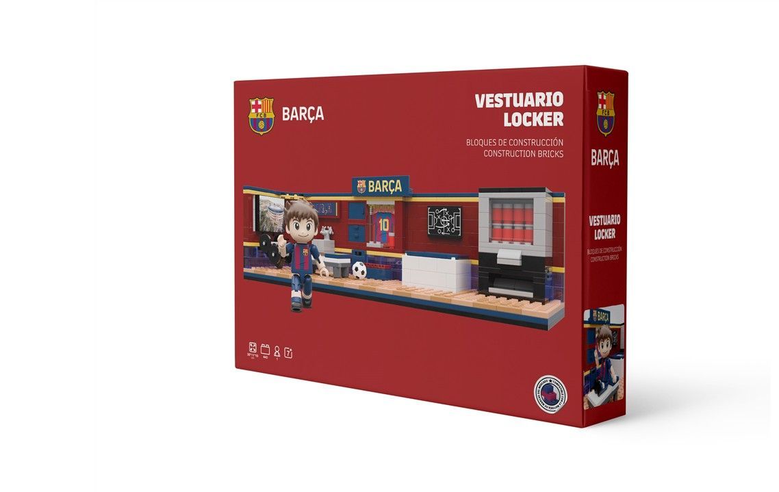 Set De Construcción - FC Barcelona Vestuario 440 Piezas 30 cm. Con 1 Figura - Licencia Oficial - Neko Brands