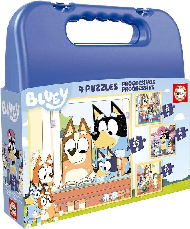 Set De Cuatro Puzzles Progresivos Bluey - Educa