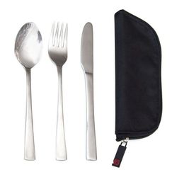 Set de cubiertos inox con funda display 10 uds. Iris