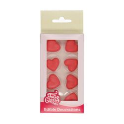 Set decoración postres corazones rojos 8 uds funcakes