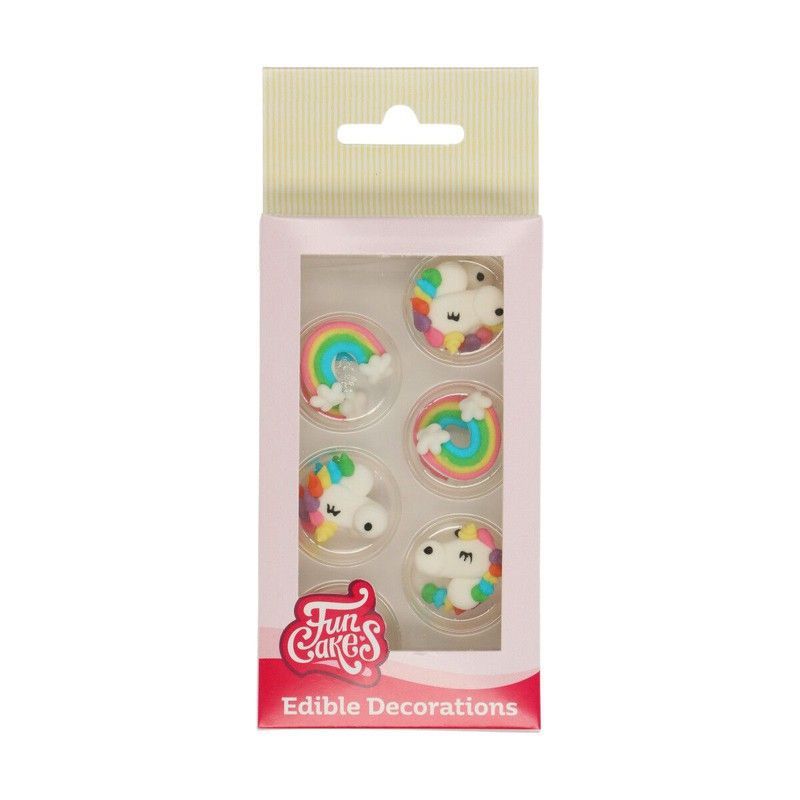 Set decoración postres unicornio arcoiris 16 uds funcakes