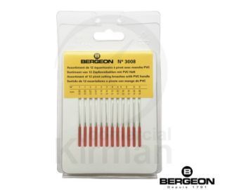 Set Escariadores Bergeon 54007 (12) Escariadores Para Pivotes 0.05 a 0.20 mm Con Mango Pvc.