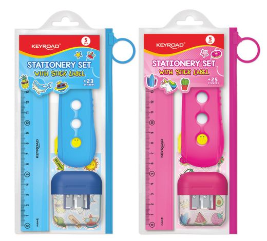 Set Estuche + Regla + Goma + Sacapuntas