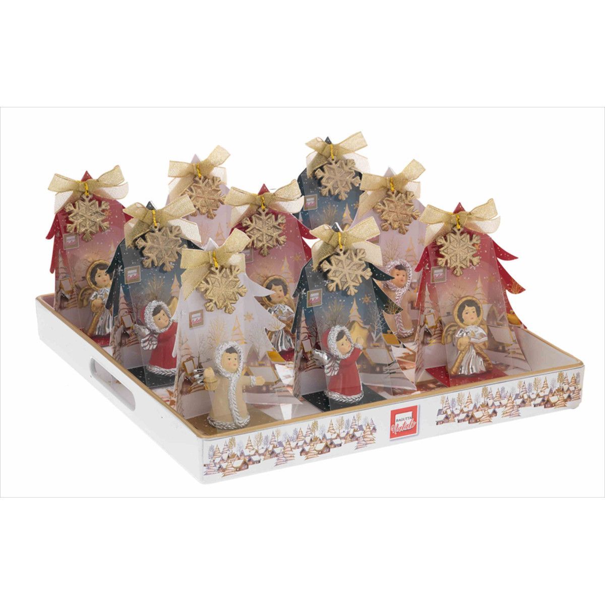 Set Expositor Navidad Ceramica NK8610 (12) Unidades Multicolor Angeles