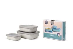 Set fiambreras cirqula rect 3 pzas (500+1000+2000) blanco nordico mepal