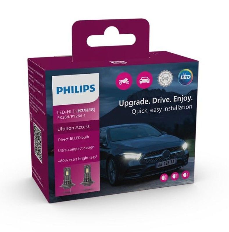 Set Lámparas LED Philips Hl [H7/H18] Ultinon Access Px26d/Py26d-1