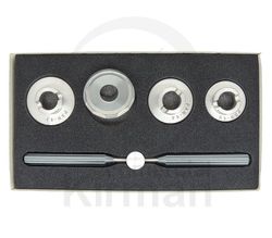 Set Llave Acero 40-47mm 48124 (4) Unidades Abrir-Cerrar Fondos Tipo Pan + Herramienta