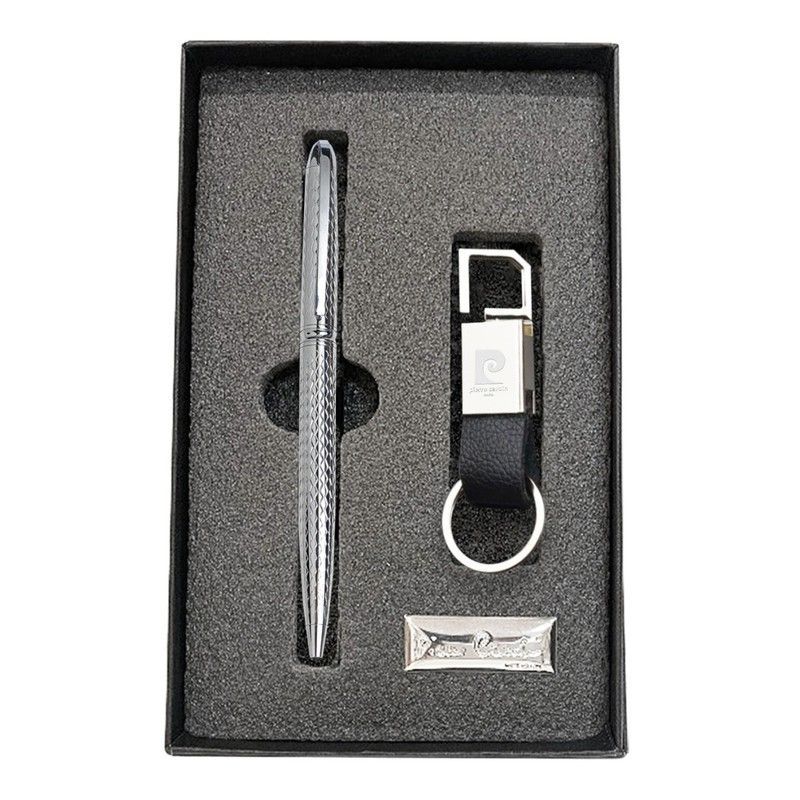 Set Llavero + Bolígrafo Pierre Cardin PCX351/1K Acero