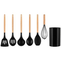 Set Menaje Cocina 7 Piezas Negro Maku