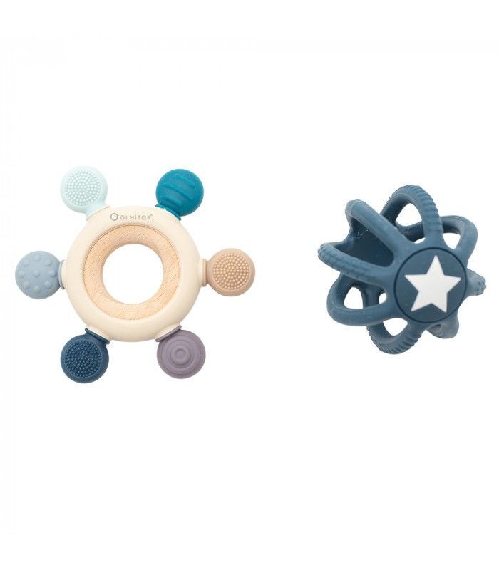 Set Mordedores Sensoriales Silicona Azul Olmitos
