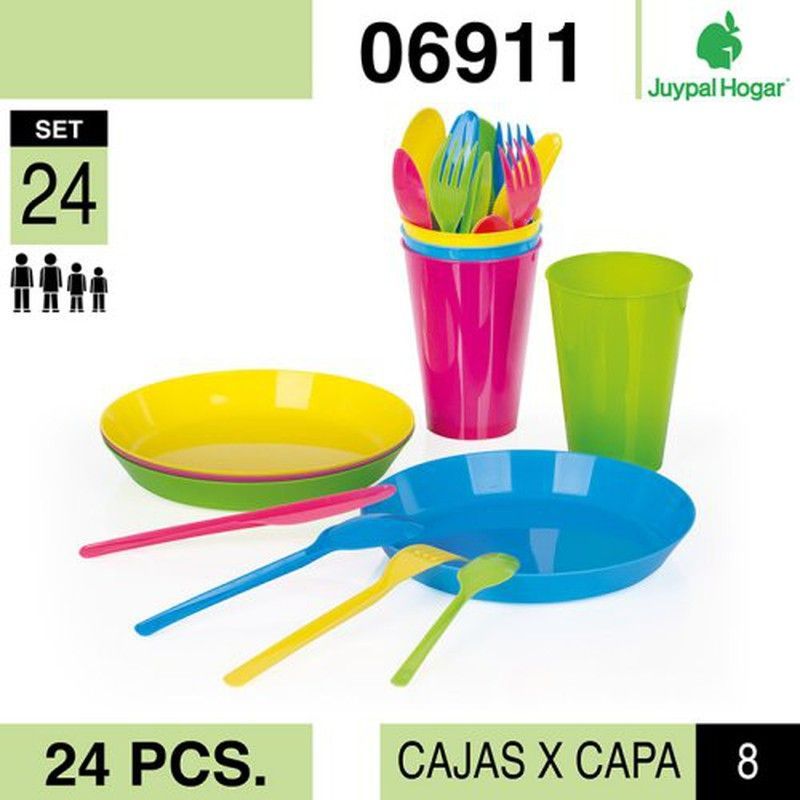 Set Picnic 4 Personas Plat+Vas+Cub 06911