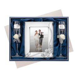 Set Portafotos Copas 13x18cm Aniversario EV9073/04A Alianzas Rosas