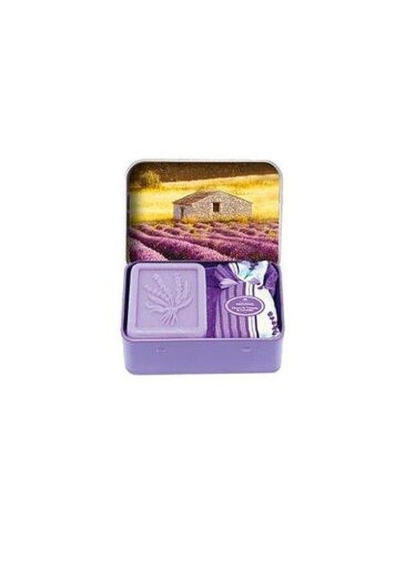 Set Regalo Jabón Lavanda 60 grs Sachet Lavanda Caja Metálica Diseño Campo Lavandas Esprit Provence