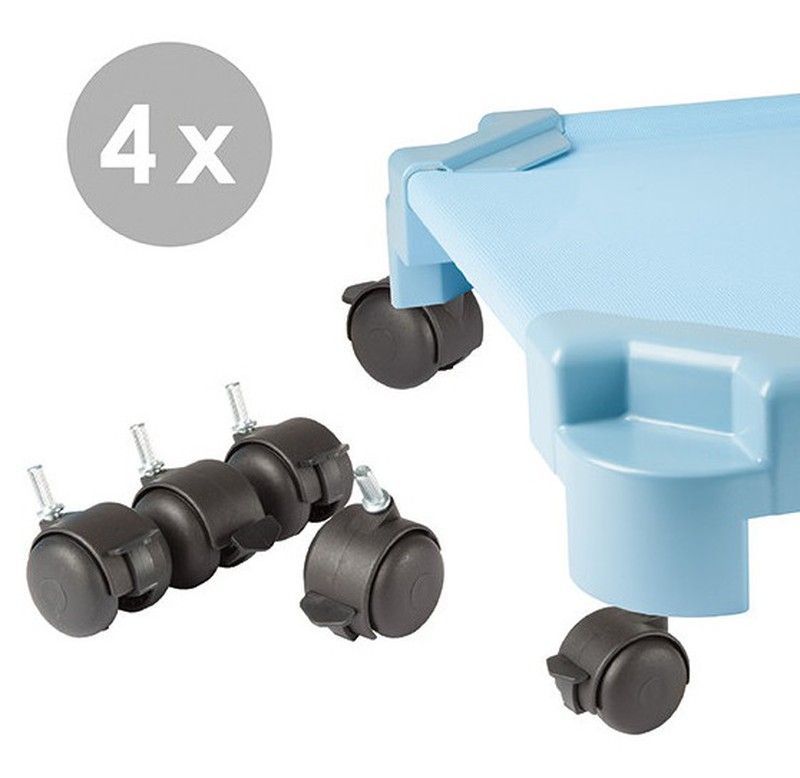 Set ruedas con freno, 4 und.