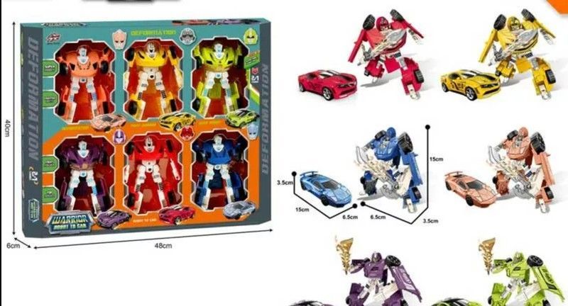 Set Seis Robot Transformables