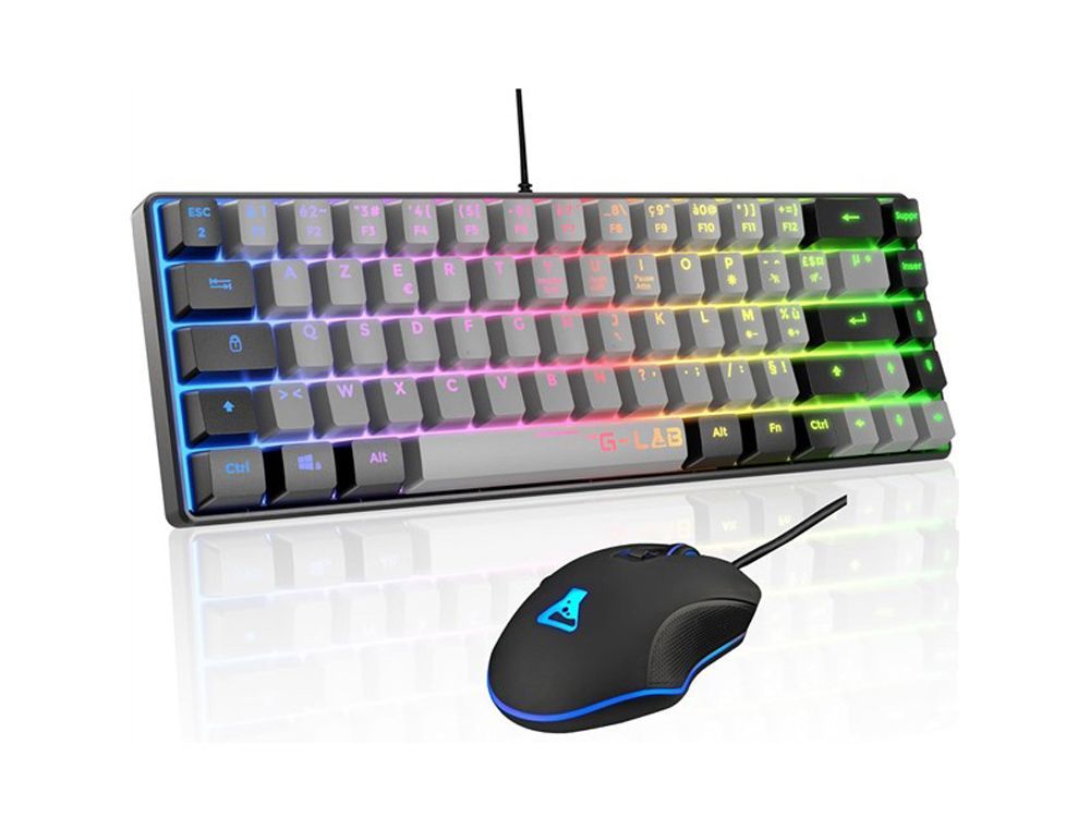 Set teclado + raton gaming the g-lab combo hydro-grb/sp 2 en 1