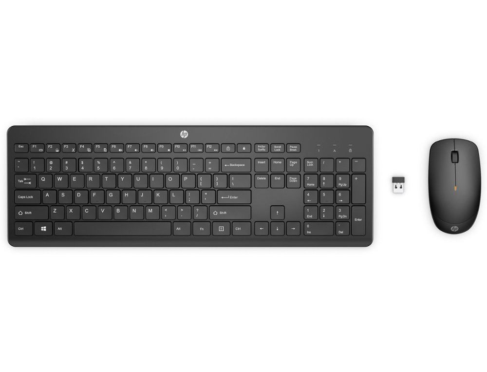 Set teclado + raton inalambrico hp combo 235 color negro