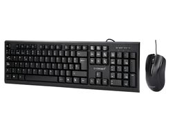 Set teclado y raton q-connect con cable color negro