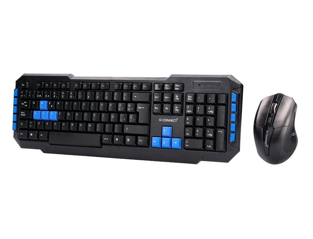 Set teclado y raton q-connect inalambrico compatible windows color negro