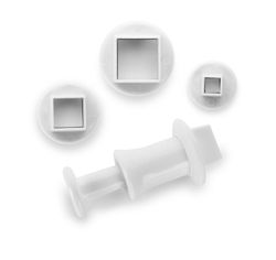 Set tres cortadores con expulsor cuadrado