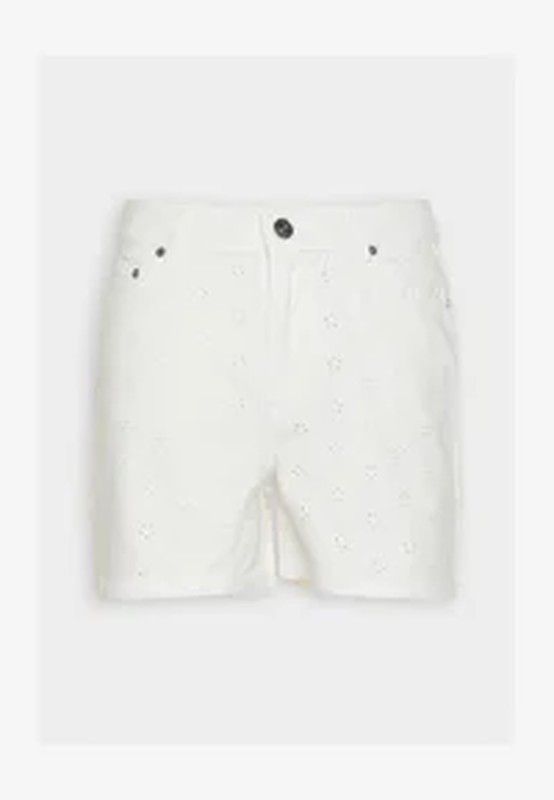 Shorts 5 bolsillos con bordados Only Cloud Dancer