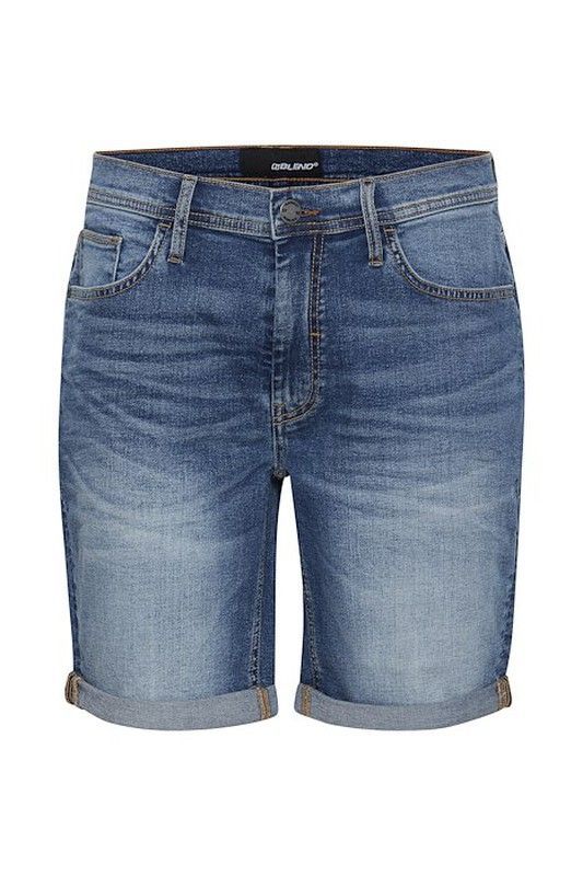 Shorts 5 bolsillos elástico de aspecto desgastado Blend Of America Denim Middle Blue
