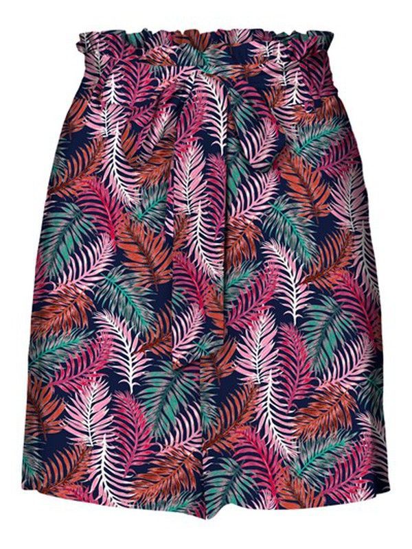 Shorts ancho con estampado hojas palmera Vero Moda Navy Blazer