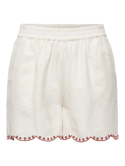 Shorts con goma y acabado con bordado Jdy Cloud Dancer 1