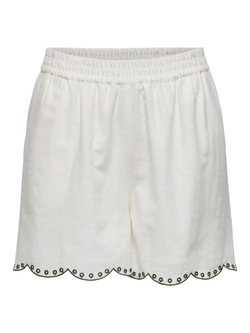 Shorts con goma y acabado con bordado Jdy Cloud Dancer