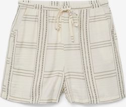 Shorts con goma y cordón cuadros grandes Vero Moda Cloud Dancer