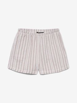 Shorts con goma y cordón rayas Vero Moda Gray Mist