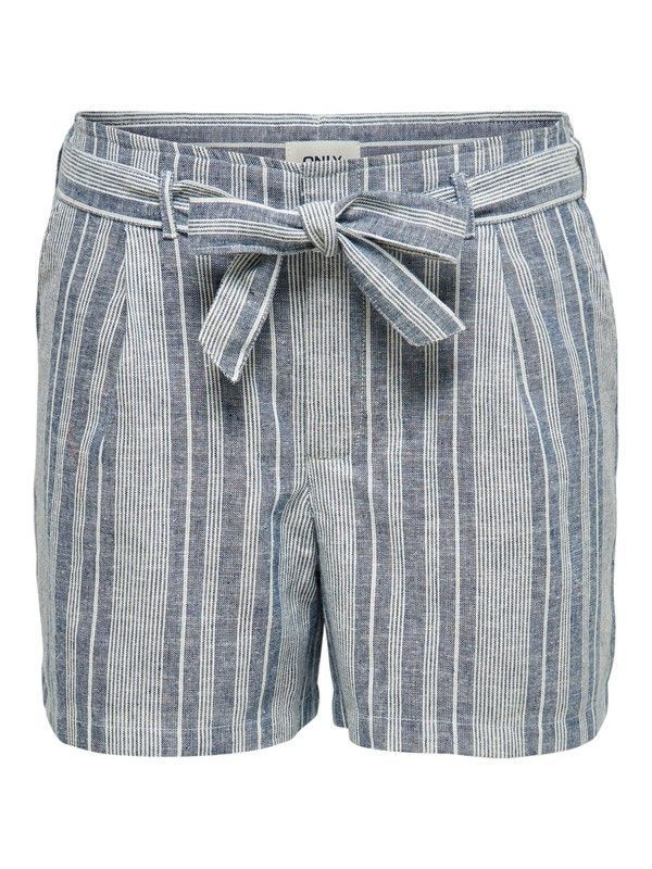 Shorts de rayas con cinturón Only Insignia Blue