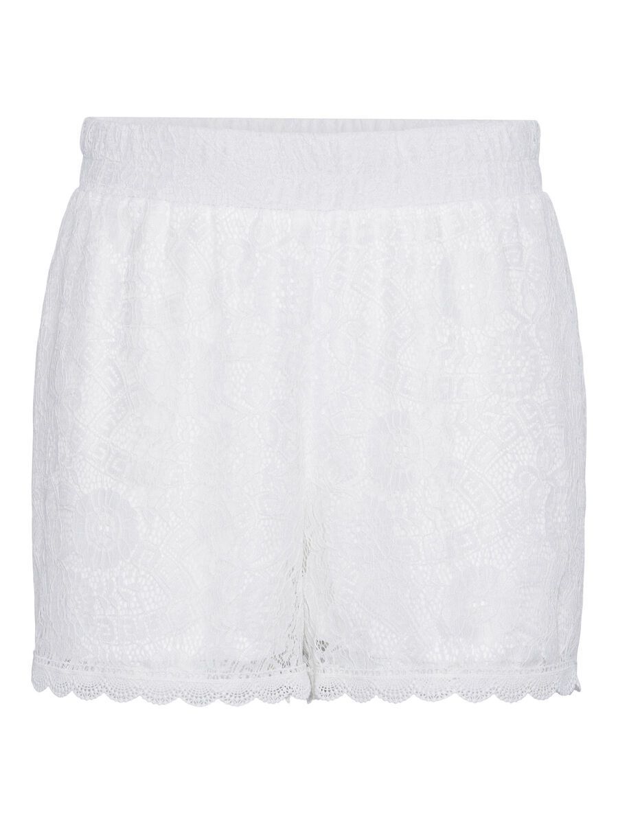 Shorts MW con encaje floral Pieces Cloud Dancer