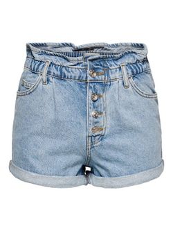 Shorts tejano con goma arrugada Only Light Blue Den
