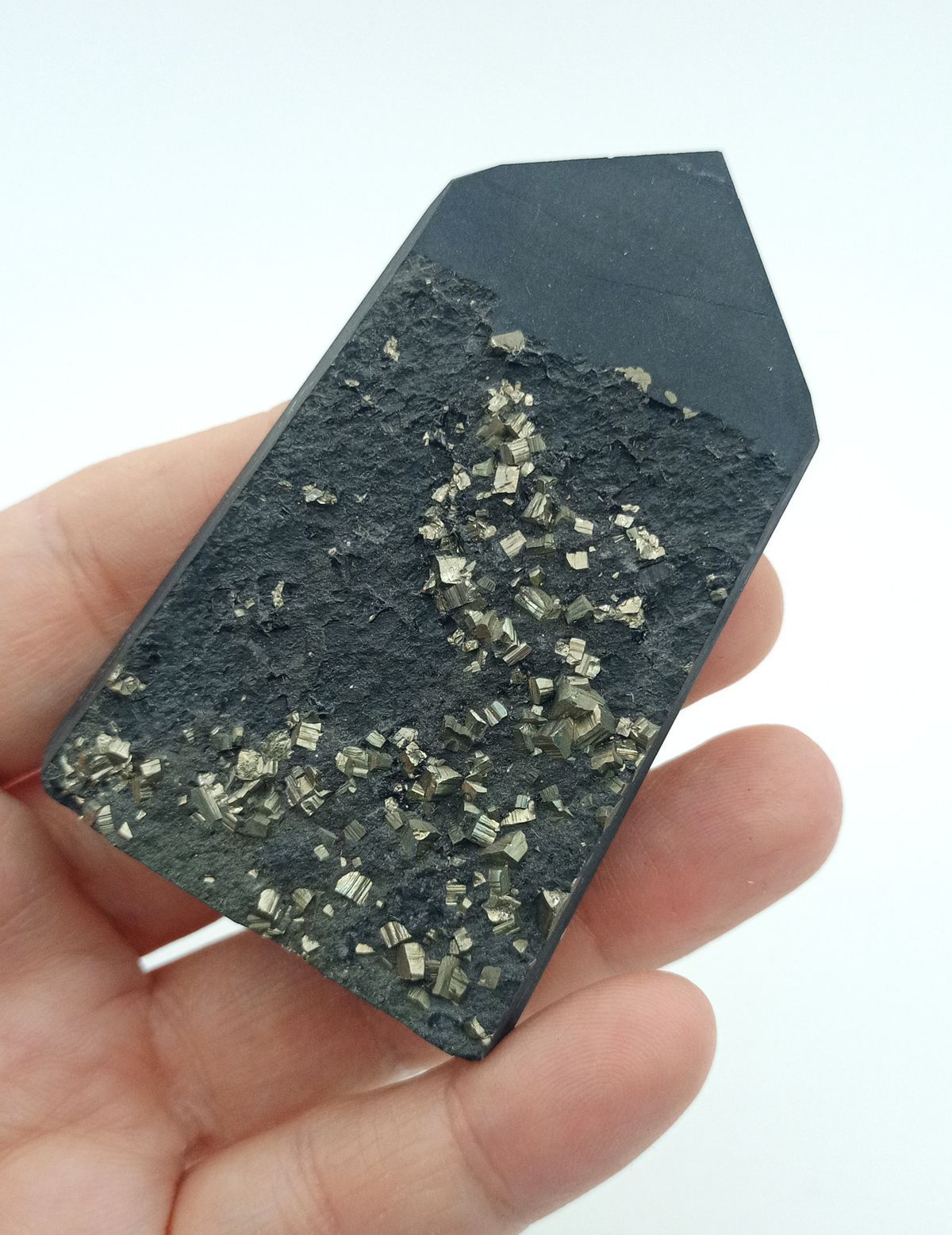 Shungita con Pirita punta pulida