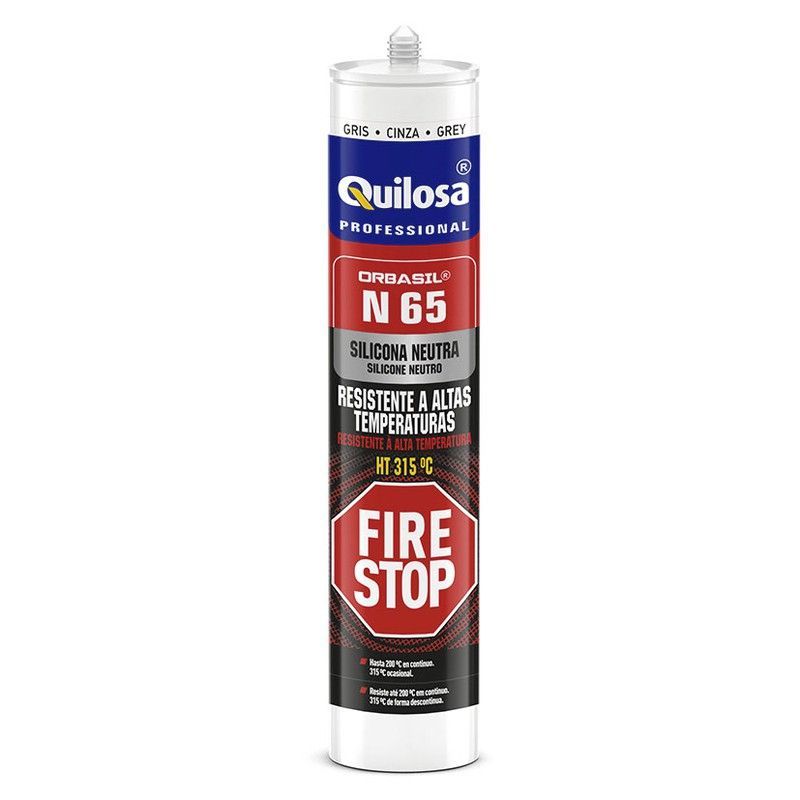 Silicona neutra altas temperaturas QUILOSA Fire Stop N-65. Silicona Neutra Fire Stop. 300 Ml