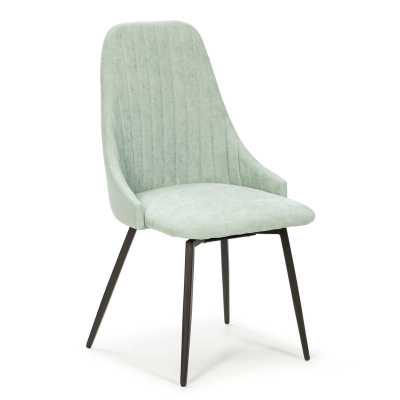 Silla, 50 x 54 x 90 cm, de tejido y metal en turquesa y negro  | Colección Elma