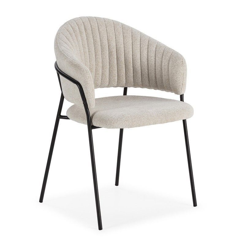 Silla, 51,5 x 60 x 76 cm, de tejido  en blanco | Colección Leticia