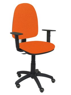 Silla Ayna bali naranja brazos regulables ruedas de parquet