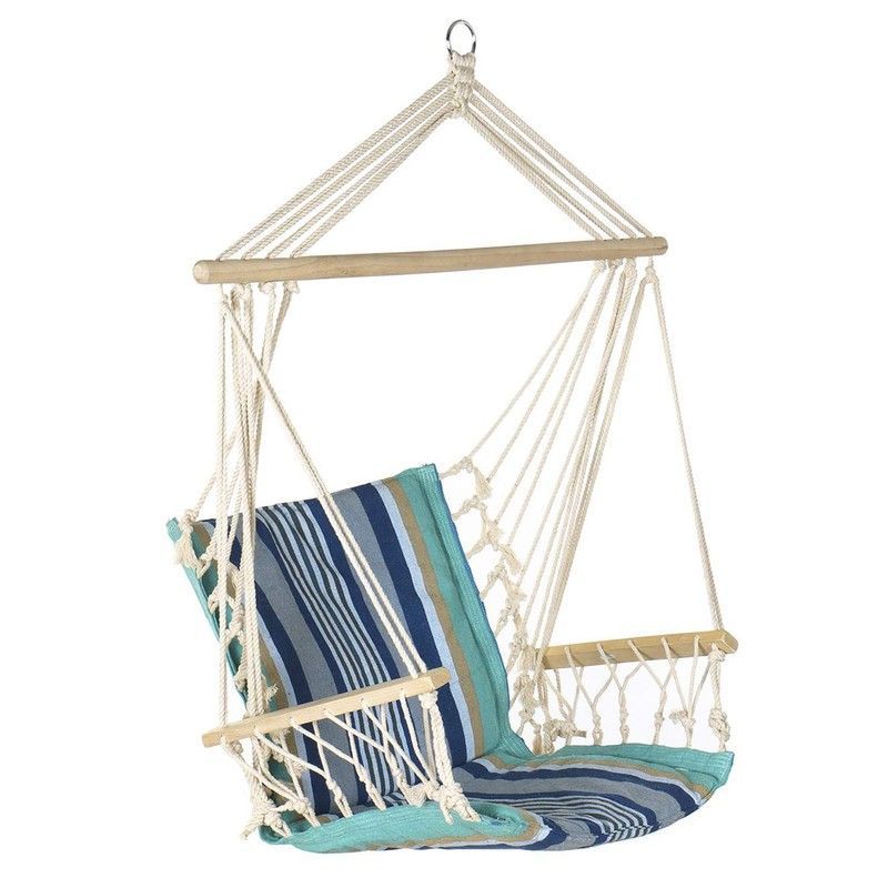 Silla colgante de algodón en tonos azules, 50x50x100 cm