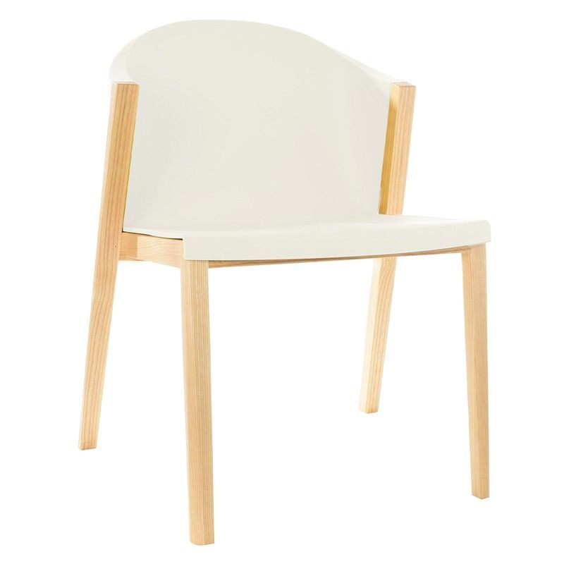 Silla con estructura de madera de haya y policarbonato, 61 x 78,5 x 45 cm | Serie Juansan