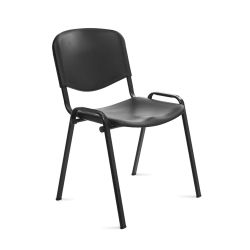 Silla Confidente Respaldo Plastico Negro / Asiento Plastico Negro