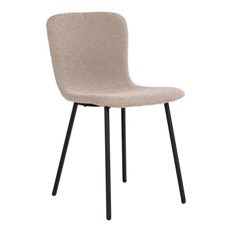 Silla de comedor, 52,5 x 44,5 x 76,5 cm, de tejido bouclé en beige | Colección  Halden