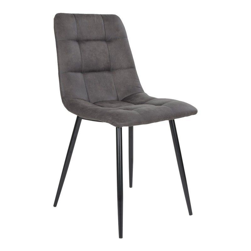 Silla de comedor, 55 x 44 x 86 cm, de microfibra en gris oscuro | Colección  Middelfart