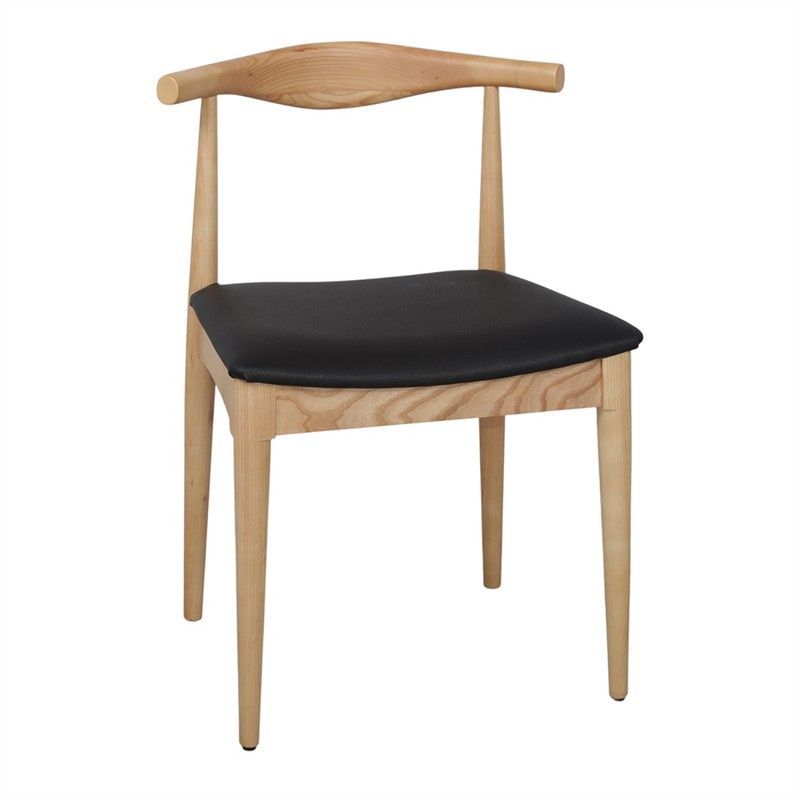 Silla de comedor de madera en natural y negro, 55 x 50 x 80 cm | Roger
