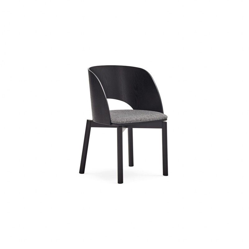 Silla de comedor de madera en negro, 49 x 53 x 77,5 cm | Dam