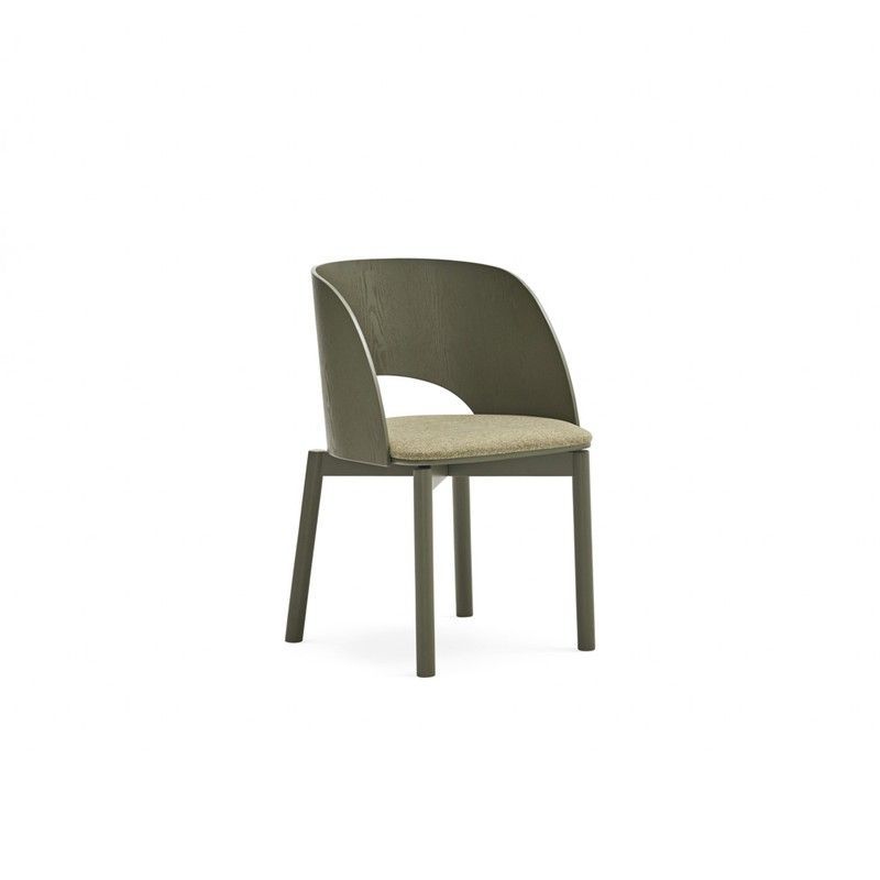 Silla de comedor de madera en verde oliva, 49 x 53 x 77,5 cm | Dam