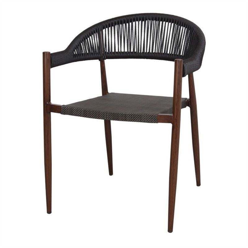 Silla de cuerda sintética en marrón, 57 x 56 x 75,5 cm | Truman