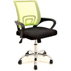 Silla de Escritorio con Ruedas Fiss de Tela y Metal Verde Fosforito/Negra, 56x59x89/97 cm