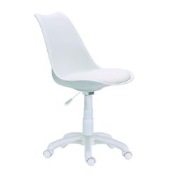 Silla de escritorio de polipropileno blanca, 60 x 60 x 79/89 cm | Lina